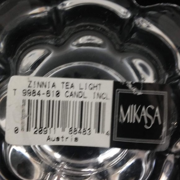 NEW Mikasa Crystal Tea Light Candle Holders Zinnia - Picture 2 of 5
